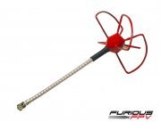 Furious FPV STUBBY 48mm 5.8Ghz U.FL LHCP Circular Antenna (Red)