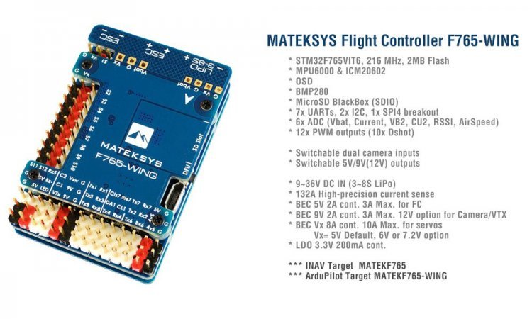 F765-WING Flight Controller - MATEK - Click Image to Close