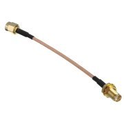 4" RP-SMA to RP-SMA Pigtail Nut Bulkhead Extension Cable (image for) 4" RP-SMA to RP-SMA Pigtail Nut Bulkhead Extension Cable