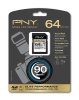 (image for) PNY Elite Performance 64GB High Speed SDXC Class 10 UHS-I, U1 Up to 90MB/sec Flash Card - P-SDX64U1H-GE