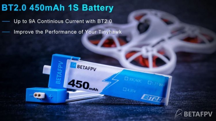 BETAFPV BT2.0 450mAh 1S 30C Battery (4PCS) - Click Image to Close
