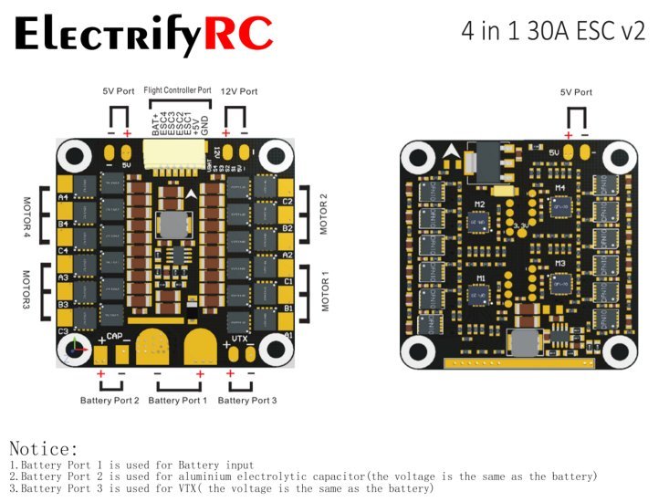 Modal Additional Images for QUATRO 4 in 1 30A  ESC BLHeli_S DShot600 (4in1)  - FREE SHIP DOMESTIC