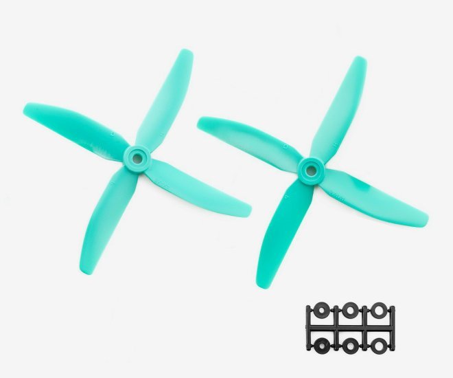 (image for) HQ PROP SKITZO EDITION 5X4X4 QUAD-BLADE PROPELLER 2CW (BLUE)