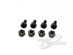 (image for) Black Nylon Screw Nut Set for M3 Standoffs (12 Screws +12 Nuts)